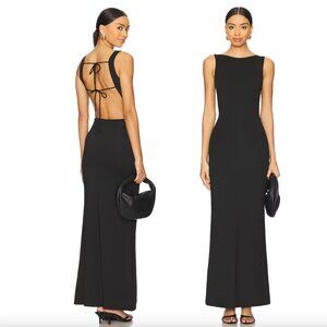 NEW superdown Astra Maxi Dress in Black Backless Gown Large
